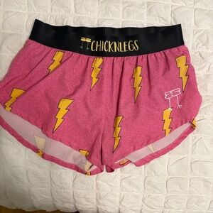 Pink Lightning Bolt Chicken Leg Running Shorts